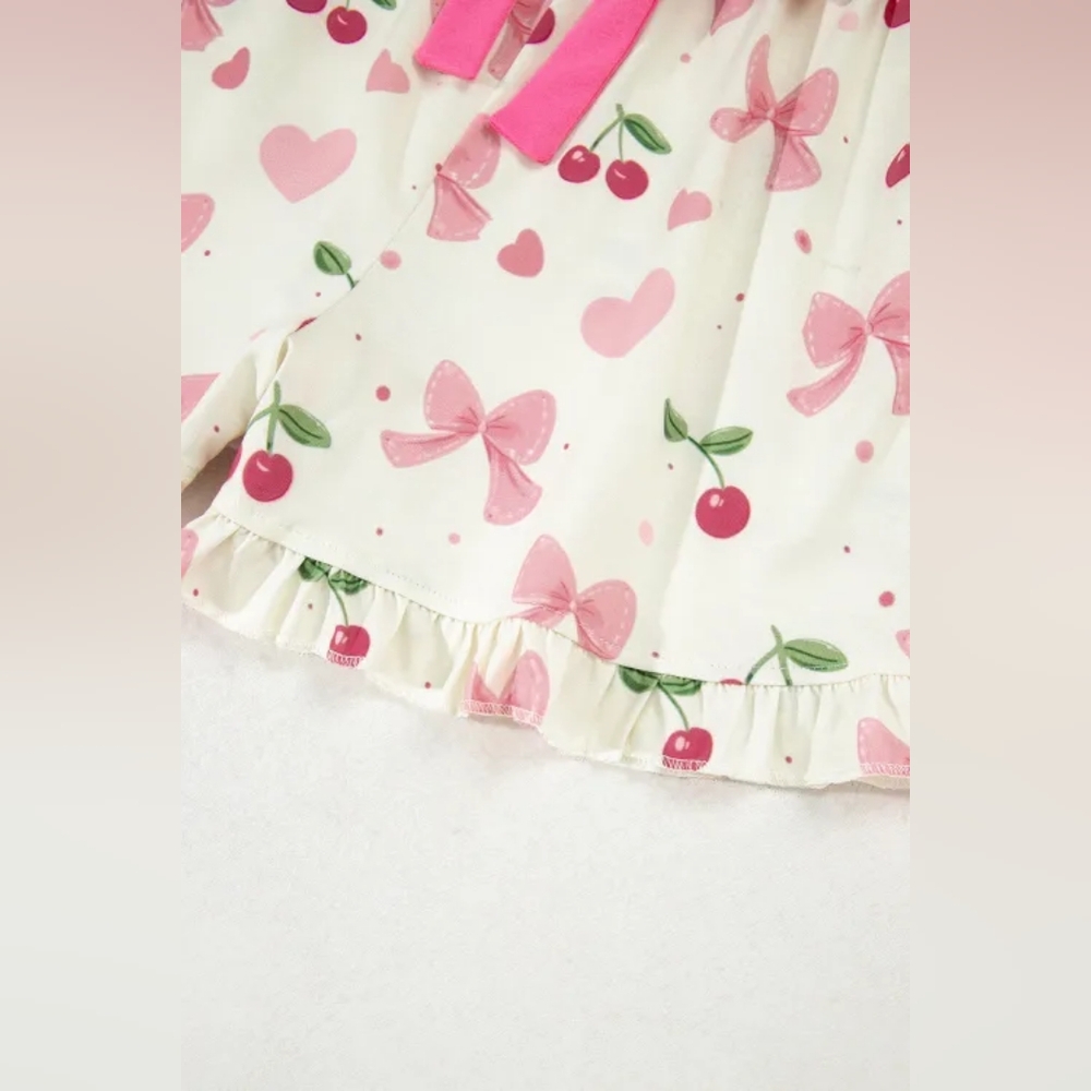 Pink Bows and Cherries Pajama Set - Picture 12 of 13